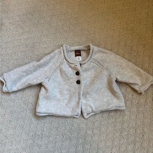 Tea Light Gray Knit Baby Cardigan